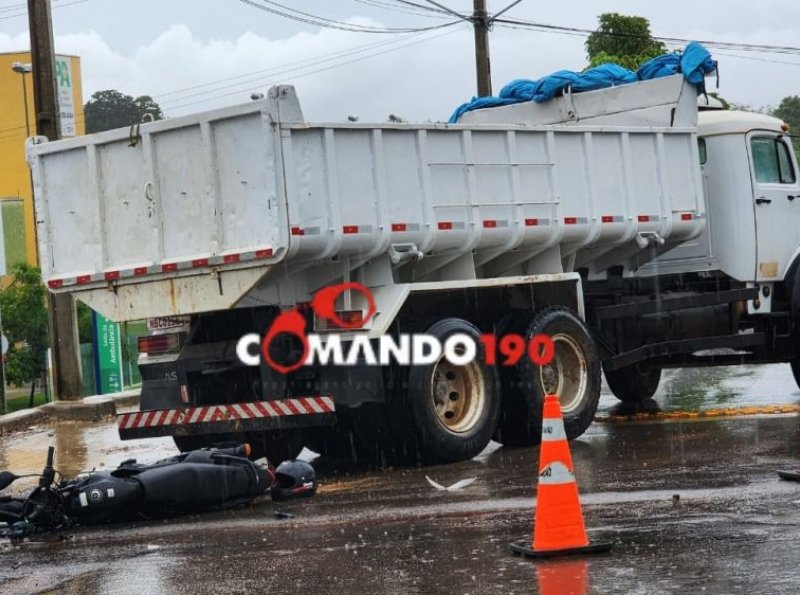 Acidente de Trânsito em Ji-Paraná: Caminhão e Motociclista Colidem na Rua Sena Madureira com Rua T-10 