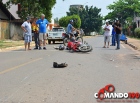 Veículo bate na traseira de moto e deixa motociclista ferido, em Ji-Paraná - VIDEO 