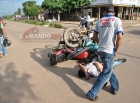 FLAGRANTE - Motociclista avança preferencial e causa mais um acidente, em Ji-Paraná