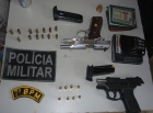 ARIQUEMES - PM chega rápido, prende três pessoas com pistolas e evita homicídios