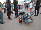 Caminhão Baú avança preferencial e atropela motociclista, em Ji-Paraná