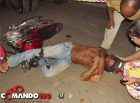 FLAGRANTE - Motociclista bate em carreta parada na Linha 94 e fica gravemente ferido