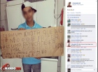 Jovem que chamou PM’s de “Vermes” se arrepende e posta foto segurando cartaz de desculpas – FOTO!