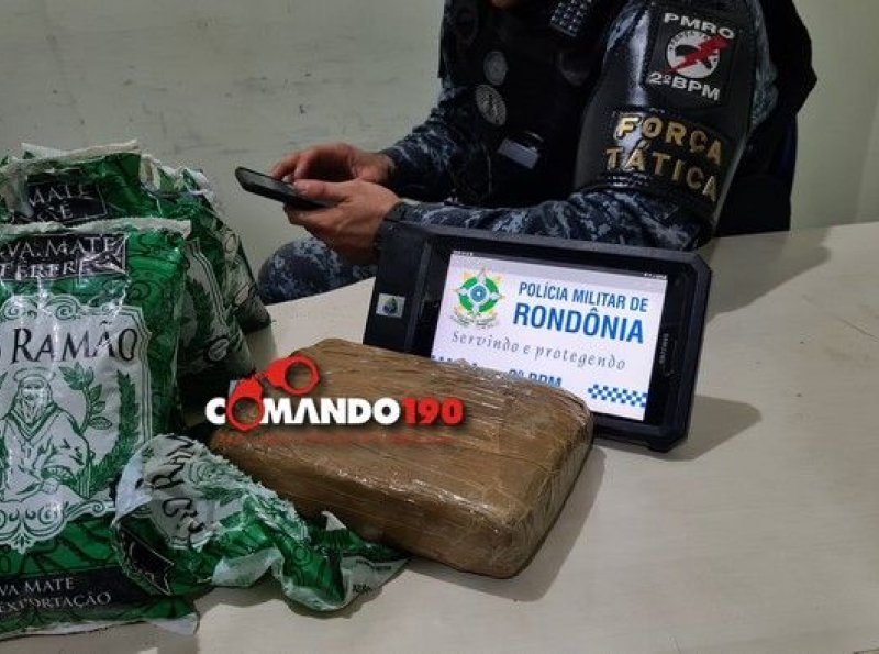 PM apreende adolescente na rodoviária de Ji-Paraná transportando 1 Kg de Maconha