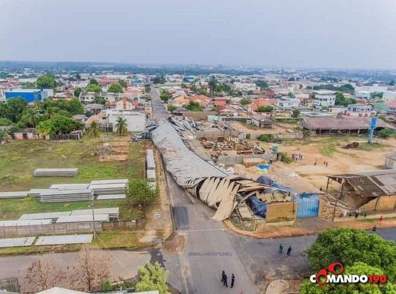 Forte chuva causa destruição em vários pontos de Ji-Paraná na tarde deste domingo