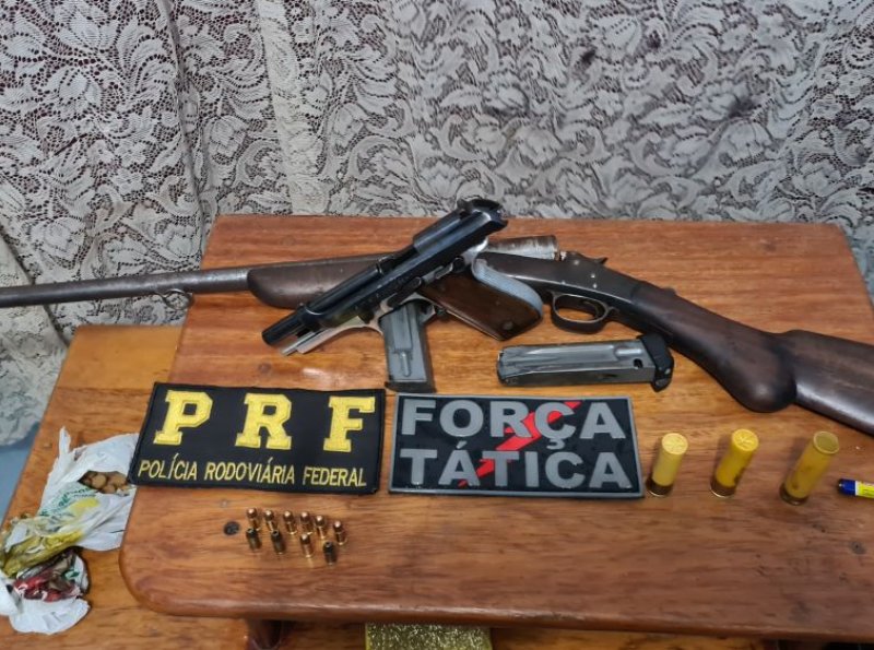 PM e PRF prendem casal com armas de fogo em zona rural de Ji-Paraná