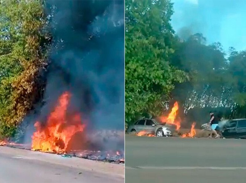 Vídeo: Mulher morre e outras três pessoas ficaram feridas em colisão frontal na BR-364