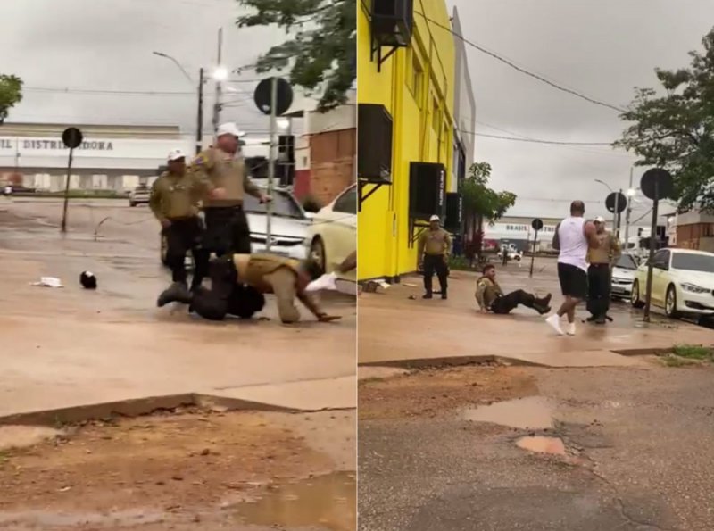 Vídeo: agente de trânsito é brutalmente agredido por motorista na capital; outros servidores foram ameaçados