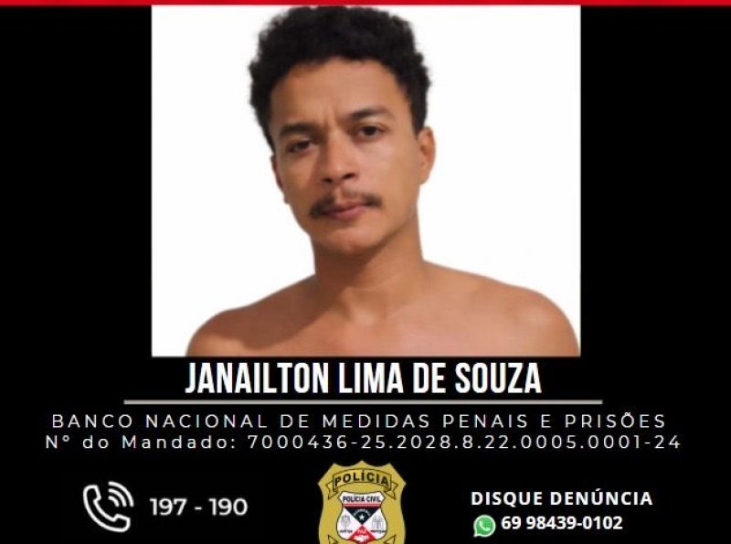 Polícia divulga foto de suspeito de homicídio e tentativa de homicídio em Ji-Paraná