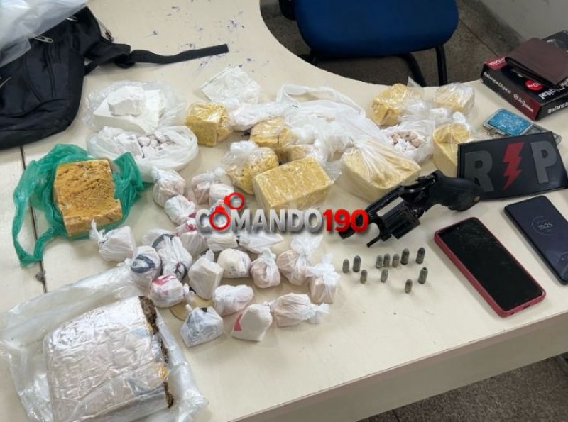 Grande apreensão de drogas e arma de fogo termina com prisão de suspeito em Ji-Paraná