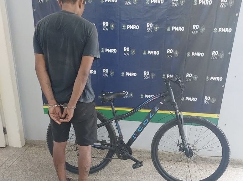 Suspeito é preso pela Polícia Militar e bicicleta furtada é recuperada no bairro Nova Brasília