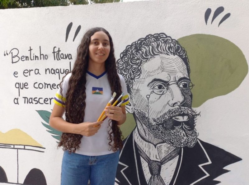 Talento de Rondominas ganha destaque com mural em homenagem a Machado de Assis