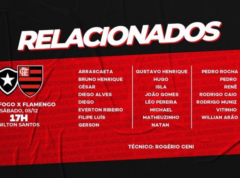 Sem Gabigol, Flamengo divulga lista de relacionados para jogo contra o Botafogo