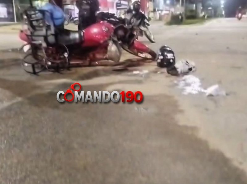 Acidente entre motocicletas deixa vítima em estado grave em Ji-Paraná