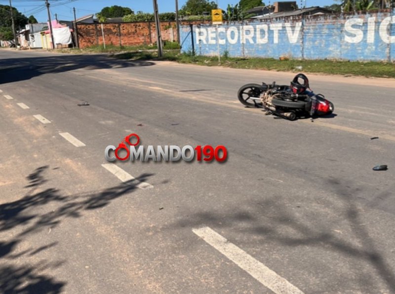 Motociclista fica ferido após acidente causado por quebra-mola sem sinalização em Ji-Paraná