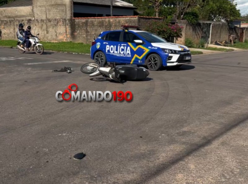 Colisão entre carro e motocicleta deixa um ferido em Ji-Paraná