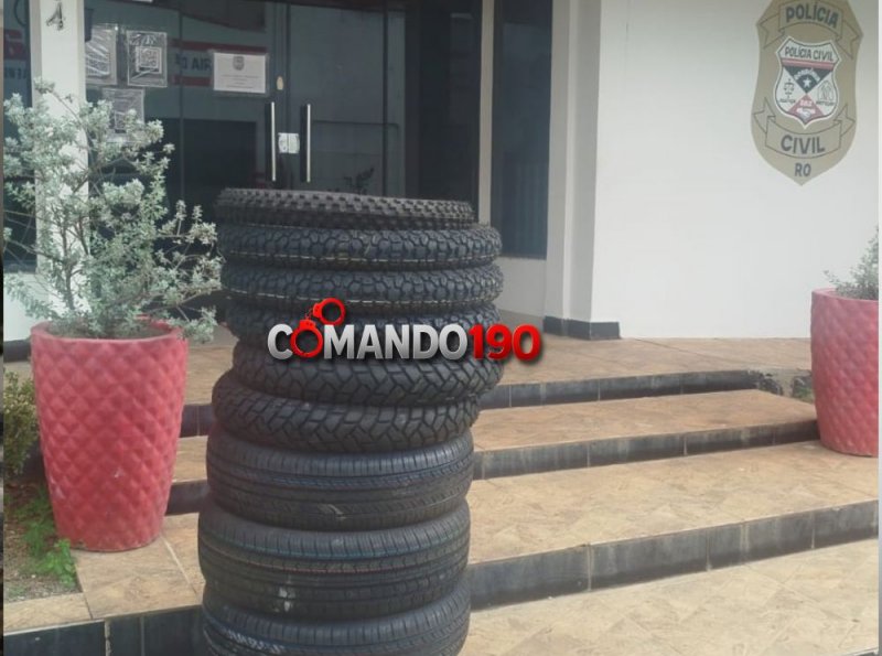 PM recupera pneus furtados e prende dois suspeitos