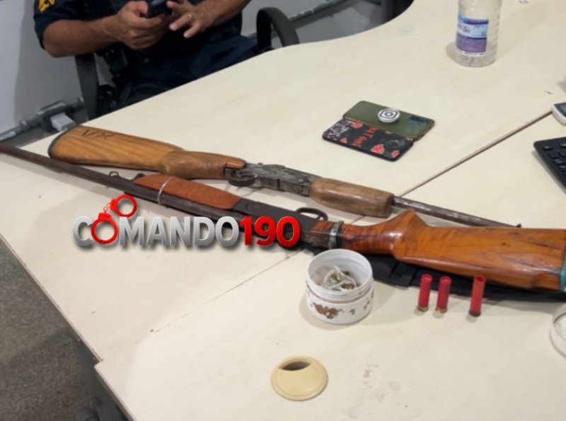 polícia apreende armas artesanais e droga durante ocorrência por som alto