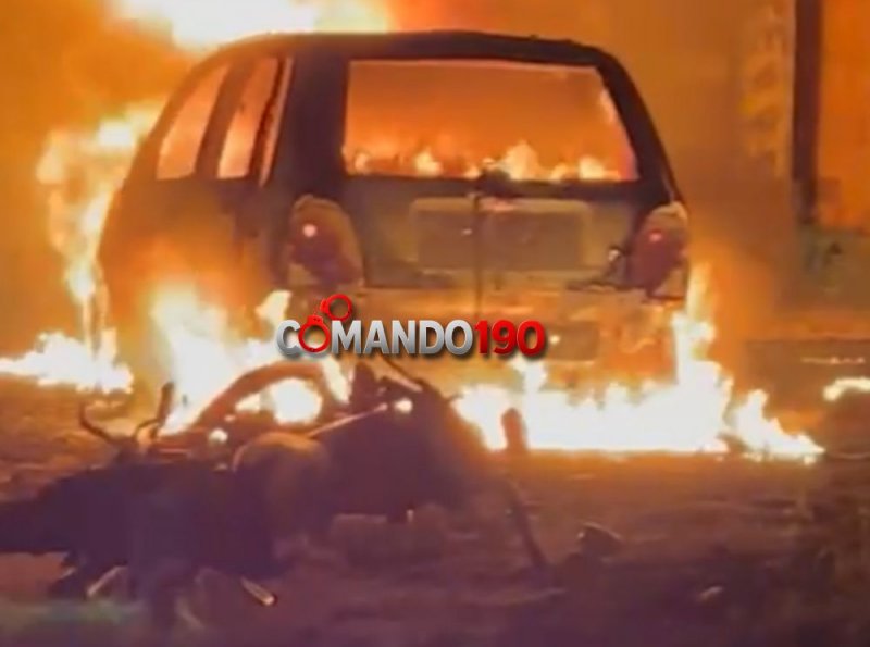 Automóvel é incendiado em caso de violência doméstica em Ji-Paraná