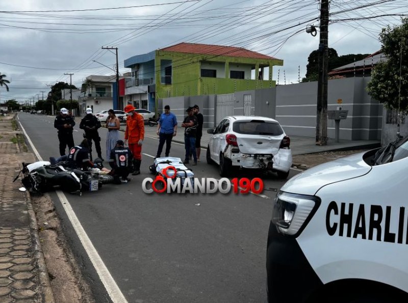 Motociclista fica gravemente ferido após colisão na Avenida Aracaju