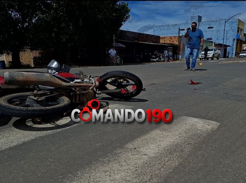 Motociclista fica ferido após colisão com carro na Avenida Maringá, em Ji-Paraná