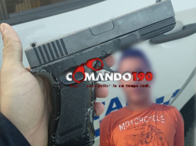 Polícia prende homem suspeito de roubo e apreende simulacro de arma de fogo