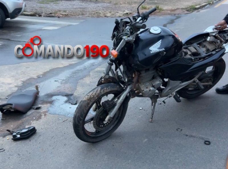 Motociclista fica gravemente ferido após colisão com carro na Avenida Brasil, em Ji-Paraná