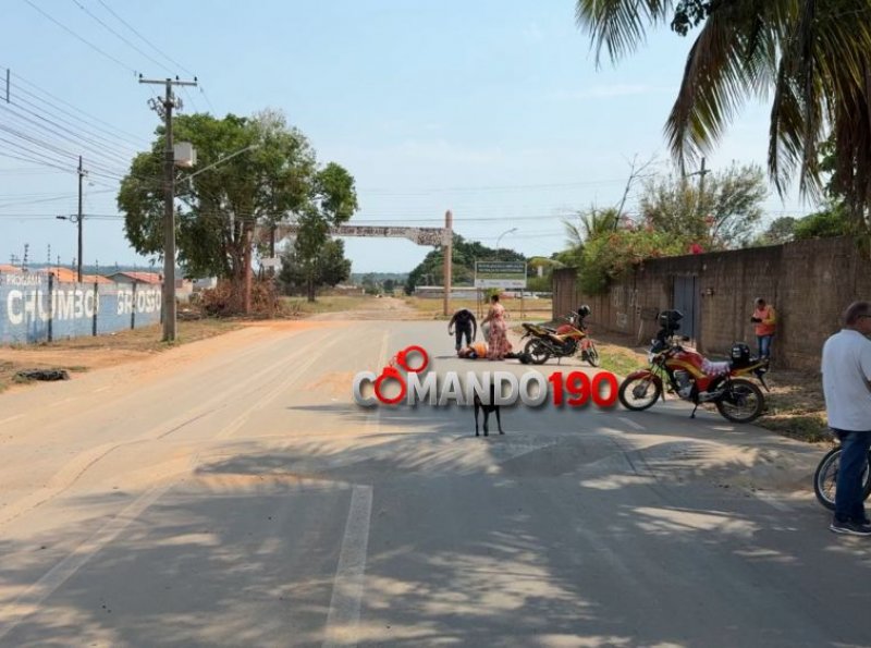 Mototaxista fica ferido após acidente em quebra-molas mal sinalizado em Ji-Paraná