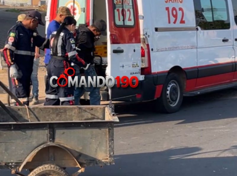 Motociclista fica ferido em acidente na Avenida Brasil, em Ji-Paraná