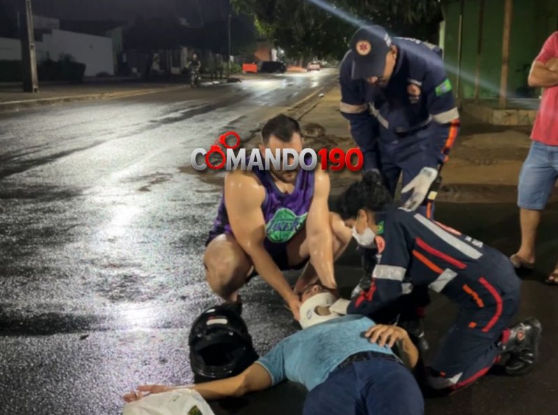 Acidente entre três motocicletas mobiliza SAMU em Ji-Paraná