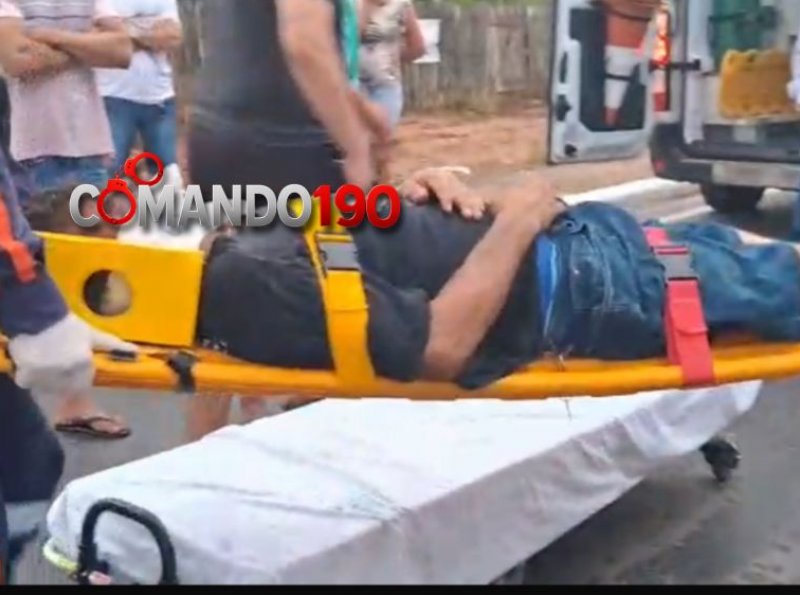 Motociclista fica ferido em acidente no cruzamento da Jorge Teixeira com a T-25, em Ji-Paraná