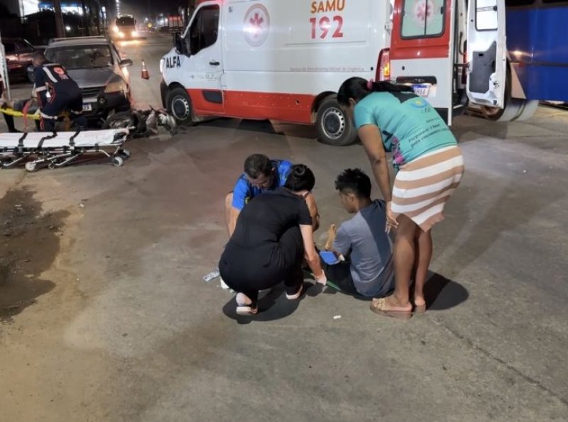 Colisão frontal entre duas motocicletas deixa dois feridos em Ji-Paraná