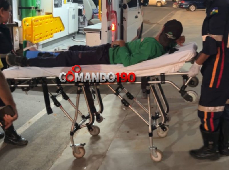 Motociclista sofre possível fratura ao colidir com carro na K-5, em Ji-Paraná