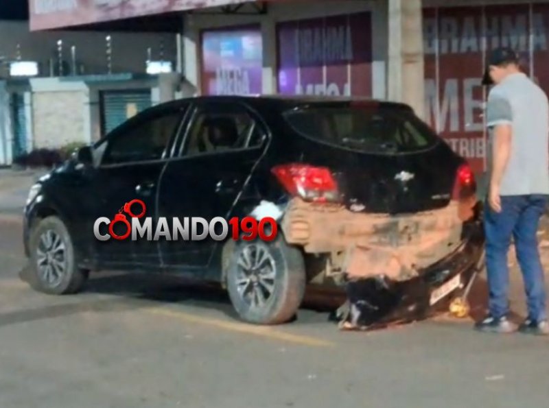 Motociclista fica ferido após colisão com carro no cruzamento da Avenida Brasil, em Ji-Paraná
