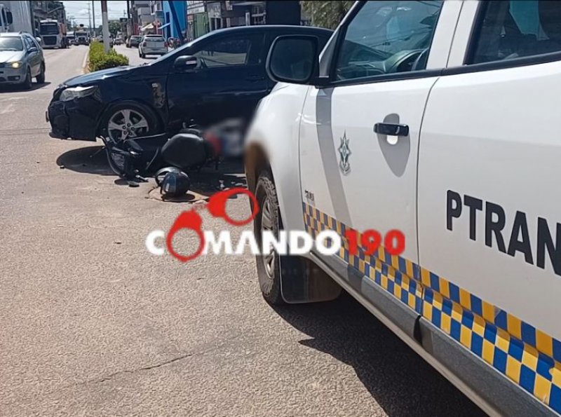 Acidente de Trânsito em Ji-Paraná: Motocicleta Colide com Corolla em Cruzamento