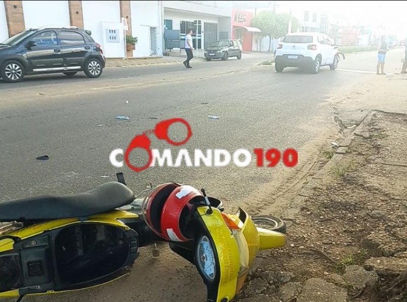 Colisão entre Carro e Motoneta Deixa Dois Idosos Feridos em Ji-Paraná 