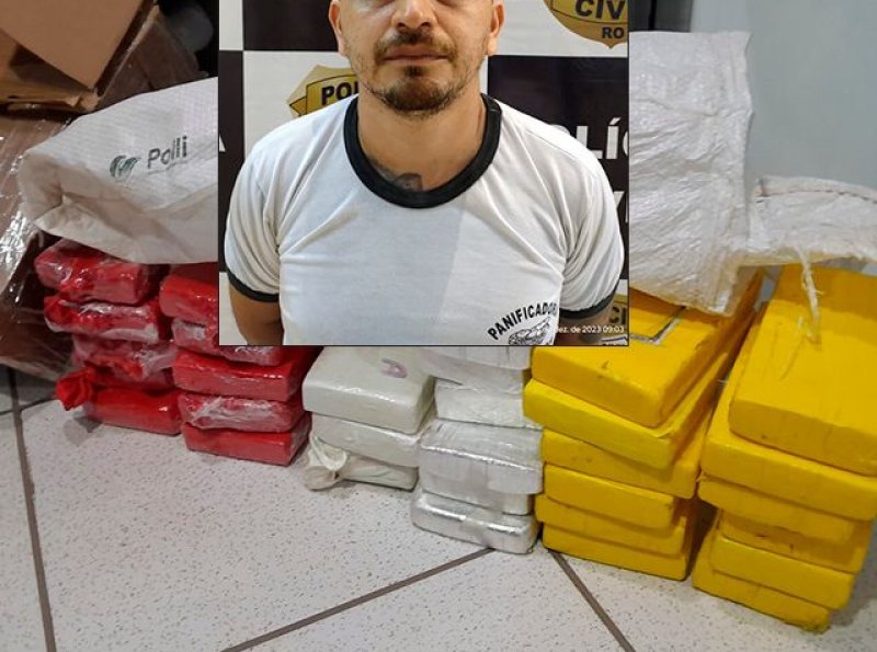 Padeiro é preso com 30 kg de cocaína neste domingo em Porto Velho